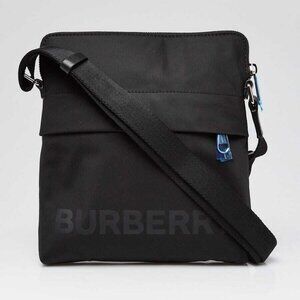 Burberry Black Nylon Logo Print Small Shoulder Bag